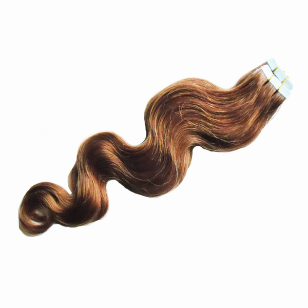 Tape In Human Hair Extensions 40pcs Double Drawn Remy Hair body wave Invisible Skin Weft PU Tape On Hair Extensions 100g