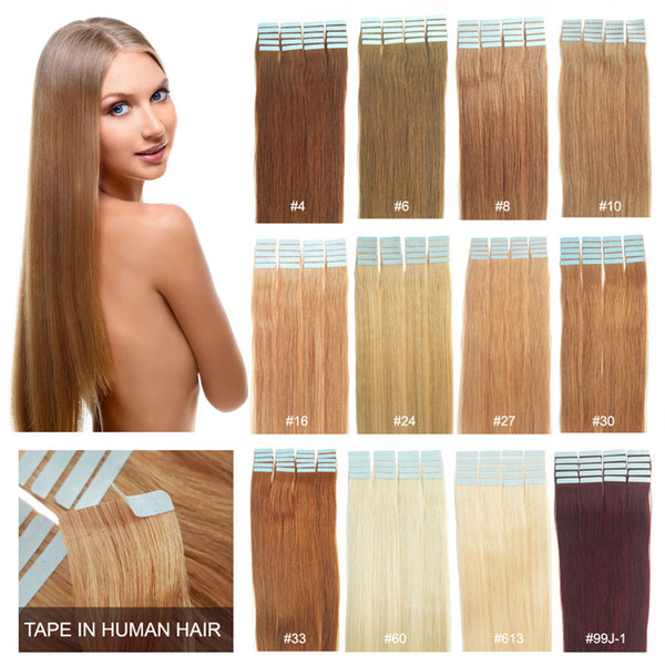 100% Human Hair Tape in Hair Extensions 16