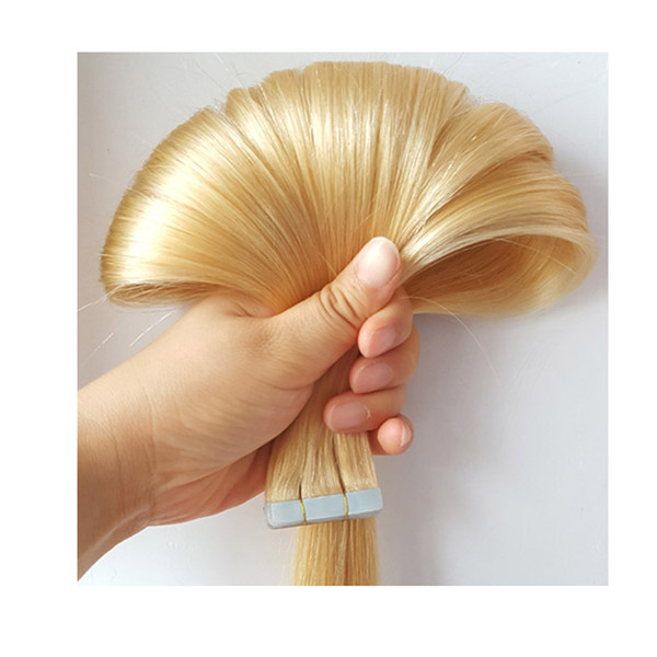 double sided invisible tape in hair extensions blonde color 613 human hair supplier Showjarlly factory directly