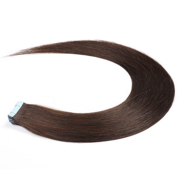 16, 18, 20, 22, 24Inch Tape Hair Extensions Unprocessed #2 Dark Brown Seamless Tape In Real Remy Human Hair Extensions 20 Pcs/Package