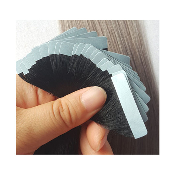 Wholesale alibaba express blonde black gray ombre color cuticle aligned european remy tape in human hair extensions 16