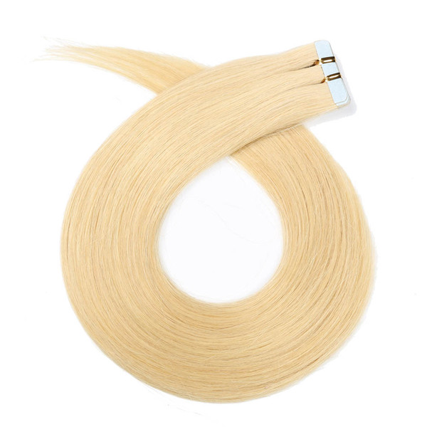 Light Ash Blonde Tape in Human Hair Extensions Showjarlly 20inch Invisible Silky Straight Human Remy Tape on Remy Hair Extensions