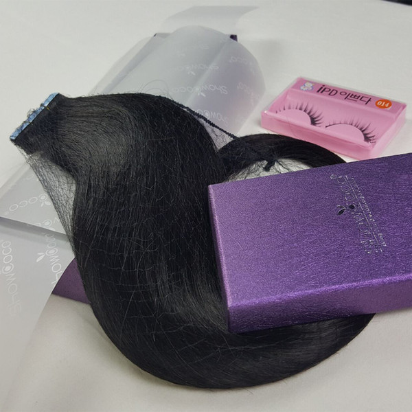 Natural Color Straight Tape in Hair Extensions Double Sided Tape in Remy Human Hair Extensions ShowJarlly 20pcs Per Pack