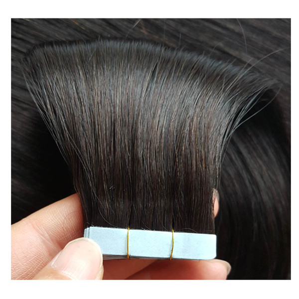 Full Shine Tape in Hair Extensions Natural Color Luxury Russian Remy Human Tape Hair Extensions Double Sided Tape in Extensions