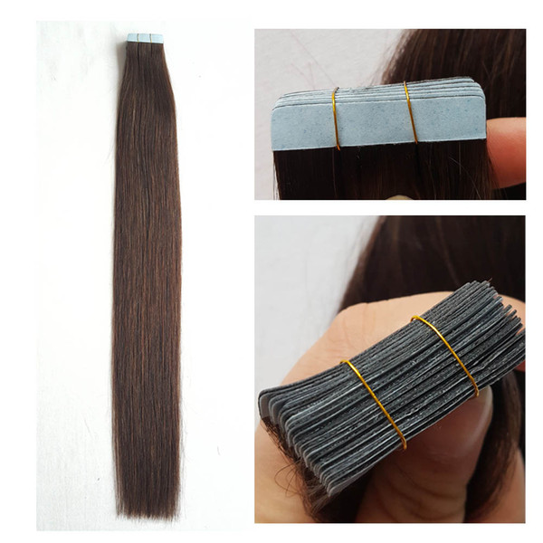 Dark Brown Human Tape in Hair Extensions Blonde Balayage Cheap Seamless Tape ins Hair Extensions #2