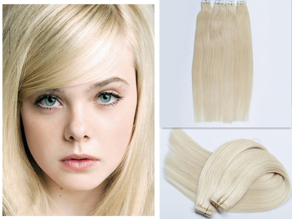 Tape in Hair Extensions 40pcs 16-24inch 60# 100g Straight Indian Remy Hair Weaves Skin Weft 100% Human Hair Extensions