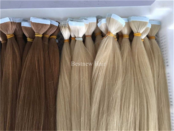 14''-24'' Tape On Skin Width 2.5g pc 40pcs 100g Straight Brazilian Hair Skin Weft Remy Double Sided Tape In Human Hair Extensions