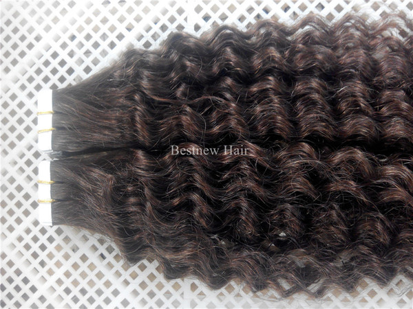 LUMMY Brazilian Human Deep Curly Tape Hair Extensions 14