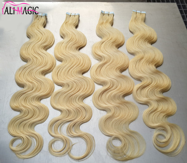 Beauty Skin Weft Tape Hair Extensions 100g Cheap Human Hair Blonde Brazilian Body Wave Juan Cheng Ali Magic Factory Wholesale