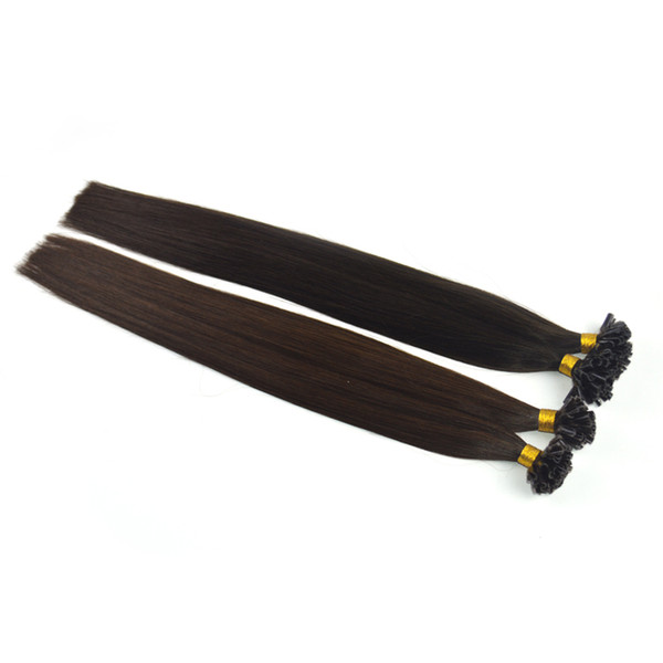 indian remy Nail/U tip hair extension 100 human hair glue tip 2# 4#1g/strand 100g