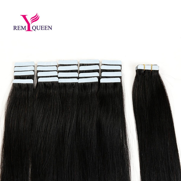 Dream Remy Queen 100% Human Hair Extensions Tape Hair 40pcs/set 20pcs/set 1# 1B# 2# 4# dark color hair