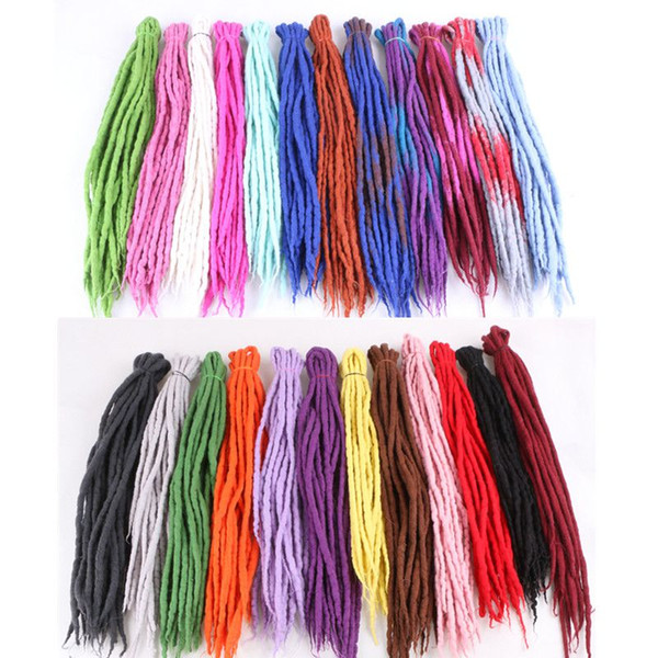 Nepal Felted Wool Dreadlocks Crochet Braids Hair Synthetic Braiding Hair Extensions 90cm-120cm 24colors Different Hair Style