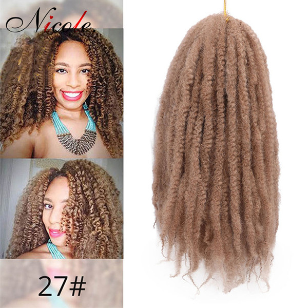 Nicole 18 Inch 20 Strands Curly Crochet Hair Marley Braids Hair Kanekalon Fieber Crochet Hair Extensions Black /Brown/Bug Omber Color