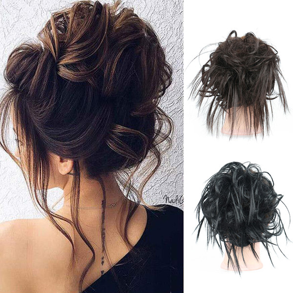 Straight Bun Hair Piece One Fluffy Untidy Bun Hair Extensions Natural Fashion Chicken Tail Bun Hair