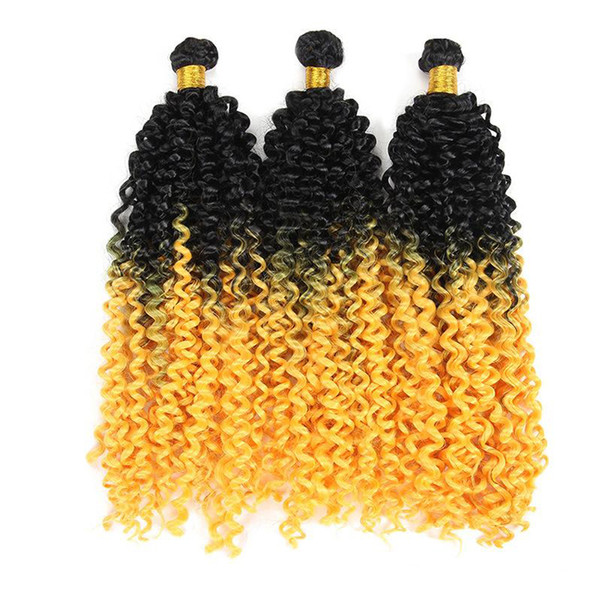 Synthetic Braiding Hair Bulk Crochet Water Wave 14 Inch 30 Strands Ombre Color Synthetic Hair Extensions In Stock