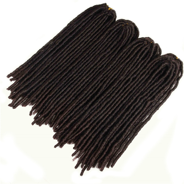 Synthetic Braiding Dreadlocks Hair Extensions Heat Resistant Fiber Straight Goddess Faux Locs Ombre Brown Black Color Crochet Braid Hair