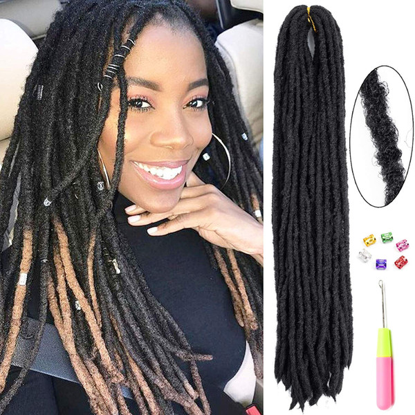 5 Pcs Soft Dreadlocks Faux Locs Crochet Hair Straight Goddess Locs Crochet Braids Hair Crochet Locs 20 Inch Synthetic Loc Extensions