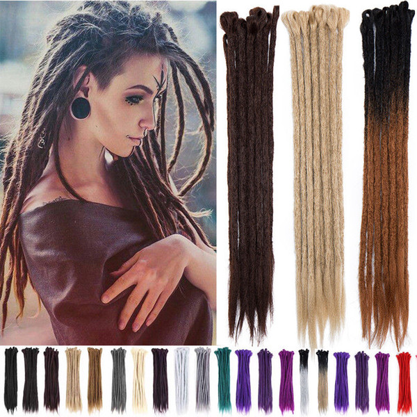 Hot! Handmade Dreadlocks Hair Extensions Crochet Hair Kanekalon Synthetic Hair Hip-Hop Dreadlock For Women And Men 20 24 Inch