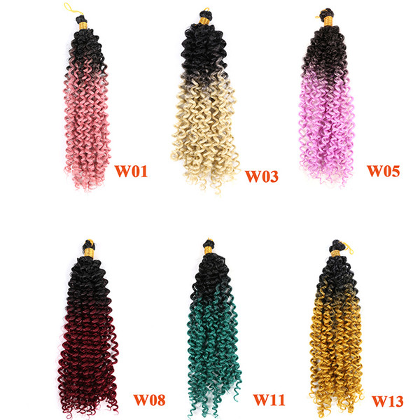 Cheap Fluffy Spring Twist Crotchet Hair Extensions Crochet Braids Ombre Blue Brown Hair For African American Black Women Free shippping