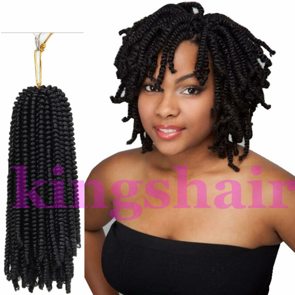 8 Inch Fluffy Twist Hair Spring Twist Crochet Braiding Hair Nubian Hair Ombre Brown Spring Curly 30strands/pack