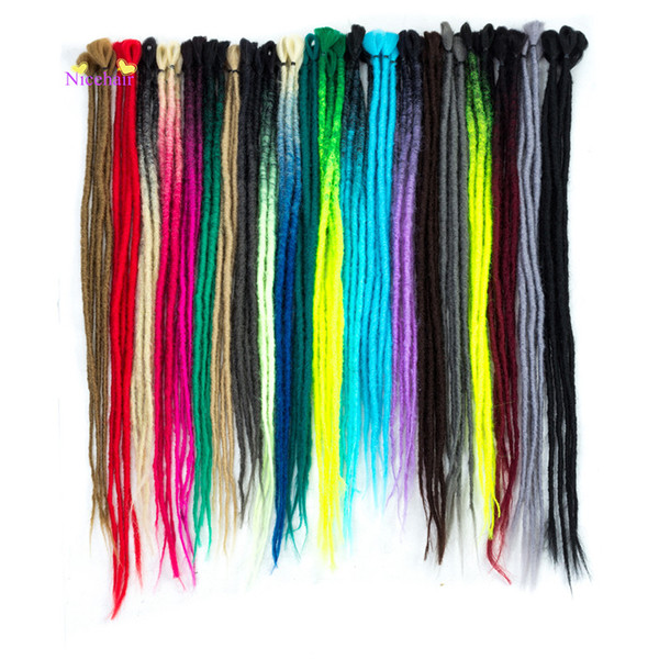 Hot&New 100% Handmade Dreadlocs 5 Roots One Lot Dreadlocks Different Colors for Rop&Rap Crochet Braids Synthetic Hair Extentions