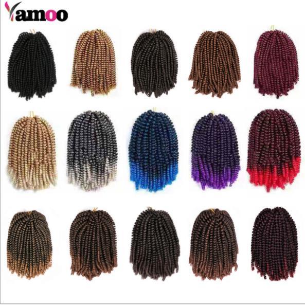 spring curly 30Roots/Pcs Crochet Braids Hair Extensions Omber Color Spring Twist Hair Kinky Curly Twist Synthetic Hair 8 Inch FZP238