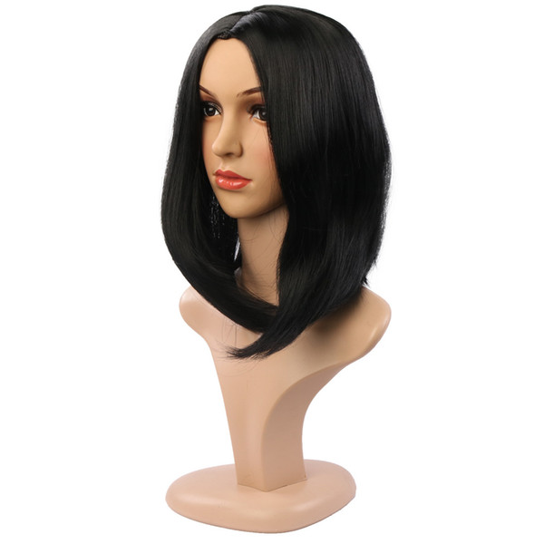 Medium Silky Straight Wigs Ladies BOBO Remy Headwear Middle Clip In Hairpieces Party Soft Lace Hair Raw Wigs Fashion