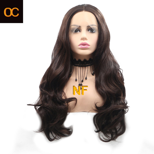 OC909 NF Chemical fiber wig Europe and America Front lace hood female Long straight hair colour Personalized customization 