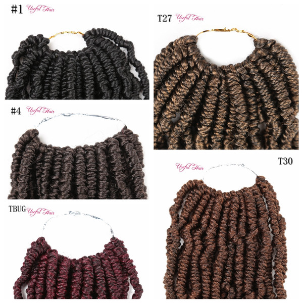 2019 new style pre twisted Passion Twist Synthetic Crochet Hair 14inch Long Crotchet Braids Pre looped Fluffy Bomb Braiding Hair