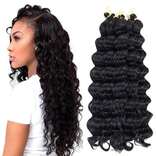 Hot! 20inches deep wave crochet hair synthetic hair weave ombre braiding twist african braids deep curly crochet braids hair extensions