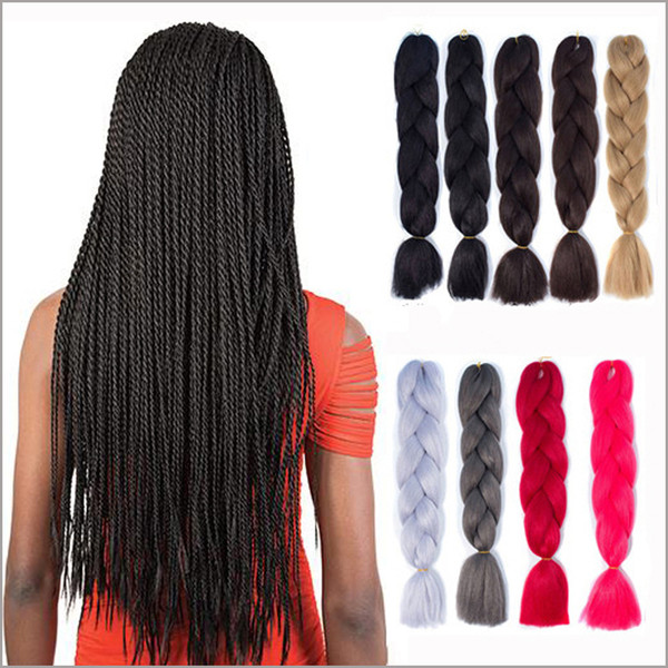 New fashion trend monochrome big braid chemical fiber material wig hair braid braided twist shape color choice