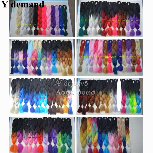 Ombre kanekalon Jumbo Braiding Hair 24inches 100g Synthetic two tone High Temperature Fiber Crochet Hair v