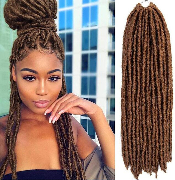 6 Packs 30# Blonde Full Head Dreadlocks Synthetic Hair Extensions Crochet Braids Soft Faux Locks Synthetic Braiding Hair Express Shiping