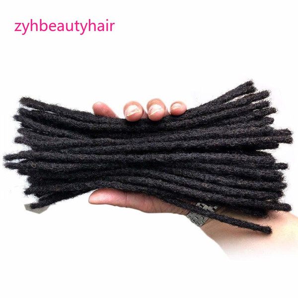 Hot! Human Hair Microlocks Sisterlocks Dreadlocks Extensions 20Locs Full Handmade (Width 0.4cm) 8inch Natual Black #1B For Men