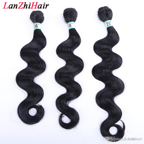 Body Wave Hair Bundles 3pcs/pack 12-26inch Nature Black Color Synthetic Hair Weave Bundles Body Wave High Temperature Fiber Hair