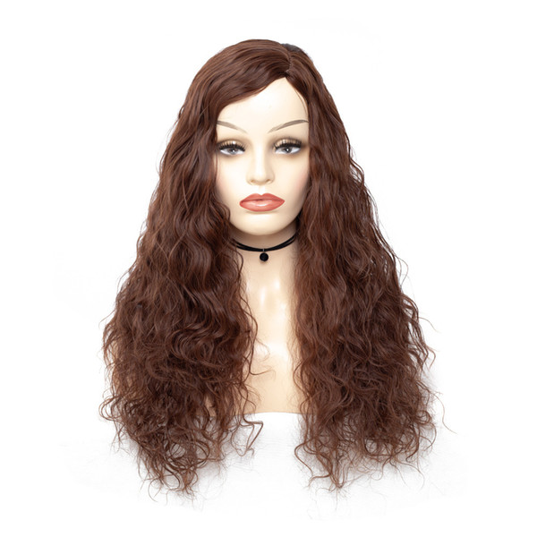 04 European and American wigs Curly Split the hair in the middle Synthetic Hairpiece Ladies long wigs