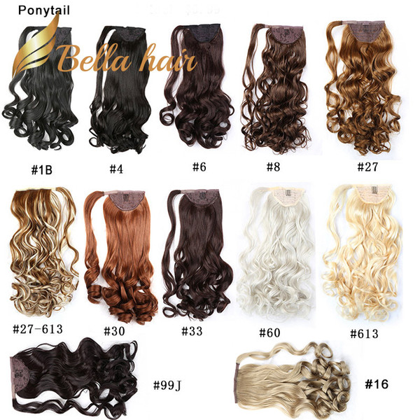 Bella Hair® Remy Synthetic Handmade Ponytail Hair Extensions Body Wave 20 inch Color #1B#4#6#8#16#27#30#33#60#613#99J#27/613 Julienchina