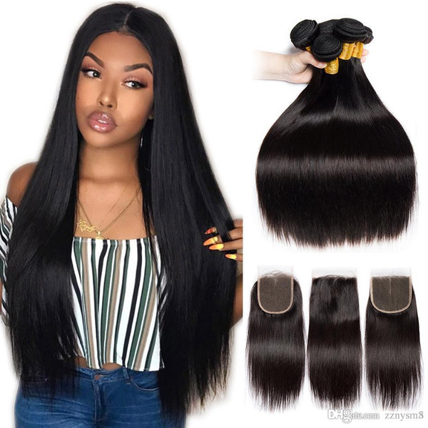 Brazilian Straight Hair Bundles With Closure Brazilian Hair Weave Bundle 3 Human Hair Bundles With Closure Remy ujibg