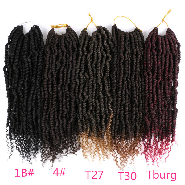 24 Strands/Piece Bomb Twist Crochet Hair Synthetic Ombre Braiding Hairs Fluffy Spring Twists 12 Inch 