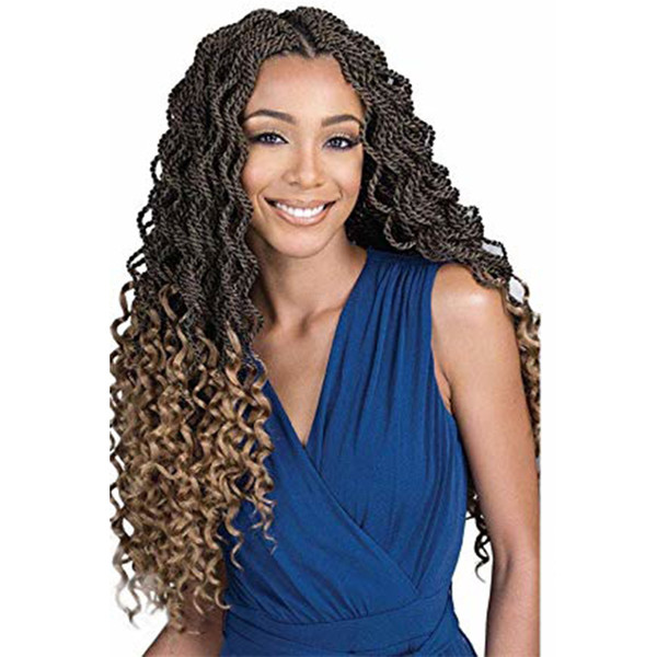 Synthetic Crochet Braiding Hair Curly Wave Ombre Color 14inch Kanekalon Heat Resistant Fiber Twist 80g/Pack