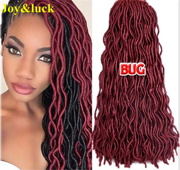 New And Hot 20inch Fauc locs Crochet Braids Burgandy Blonde Color Cheap Factory Price High Quqality Synthetic Hair Extention