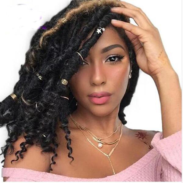 Hot Sale! 1 Packs Goddess Faux Locs Crochet Braids 18 Inch Soft Natural Kanekalon Synthetic Hair Extension 24 Stands/Pack Goddess Locks