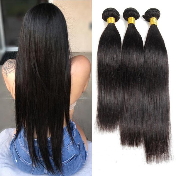 Long Straight Hair Black Synthetic Hair Extension Soft and Natural 100 g/Piece Weight 14-32 inches Long