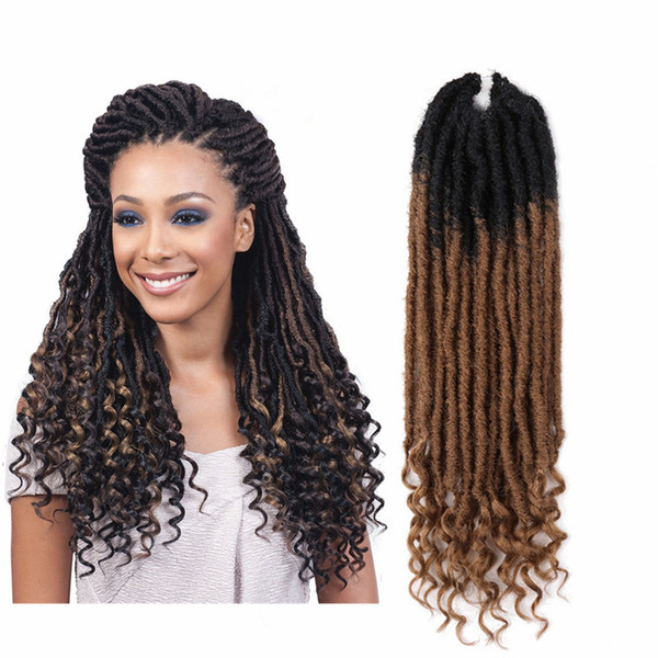 Soul Goddess Locs Extensions with Curly End Braiding Hair For Women 24strands Curly Wavy Faux Locs Crochet Hair Extensions