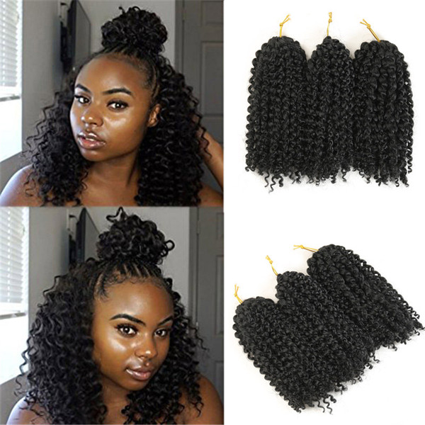 3pcs/pack Crochet Braids kinky Twist 8 inches Curly Crochet Hair Crochet Braids Hair Ombre Synthetic Hair Extensions