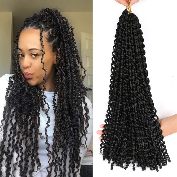 18inches Crochet Braid Hair For Braiding Synthetic Hair Extensions Passion Twist Long Water Wave Bohemian Curly Crochet Braiding Hair