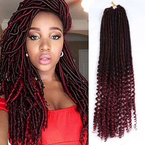 Hot! 6Pcs/Lot 20 inch Goddess Locs Curly Crochet Hair 24Roots/Pcs Soft Synthetic Crochet Braid Dreadlocks Braiding Hair for black women