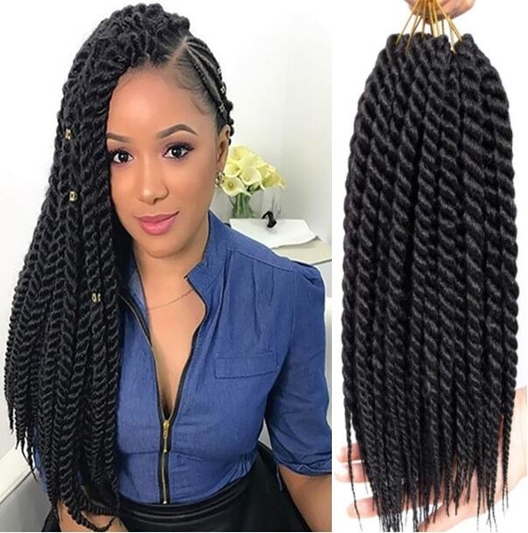 Synthetic Hair Brown Color Havana Mambo Twist Braids Hair Extensions Senegalese Twist Braids Black Color Crochet Braids Hair for Black Women