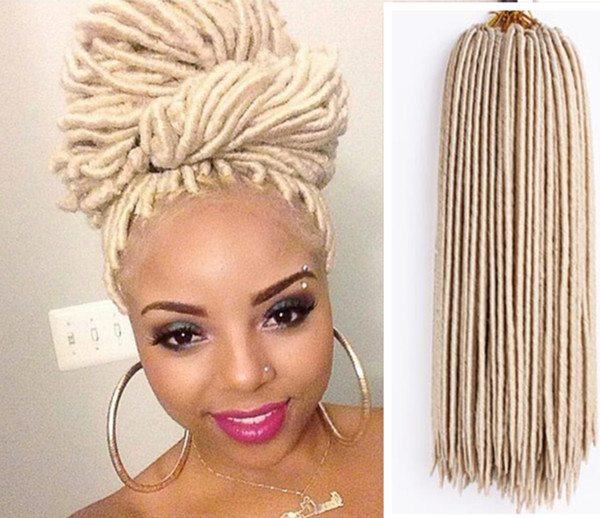 faux locs crochet hair braid Blonde color hair products 24 strands/ pack, black ,blond brown color,synthetic hair extensions