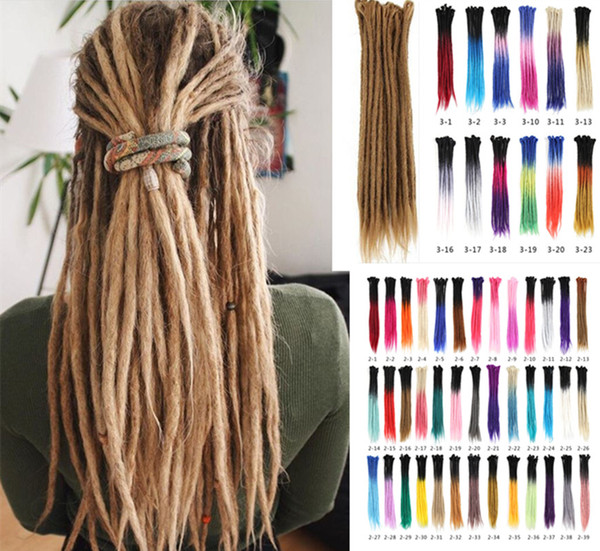 5 Roots one lot Dreadlocks Hair Different Colors Crochet Marley Handwork Hair Kanekalon Crochet Braiding Synthetic Hair Extentions